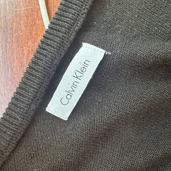 CALVIN KLEIN Sweater Dress with Peplum Scoop Neck Size Medium - Picture 10 of 11